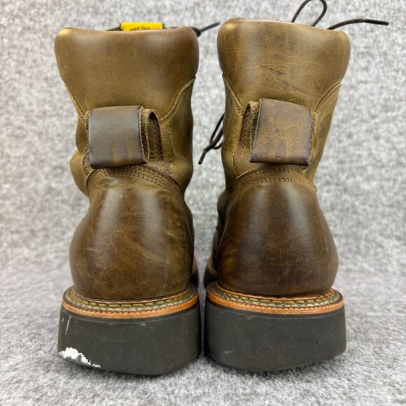 ✅Justin Original Brown Leather Work-boots Soft-Toe EH J-Max 440 Mens 12D USA - Picture 7 of 12